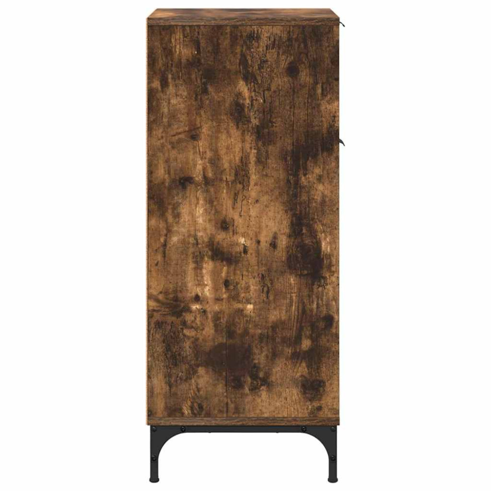 Produktbild för Badrumsskåp Rökt ek 39,5 x 36 x 88 cm Konstruerat trä & Metall