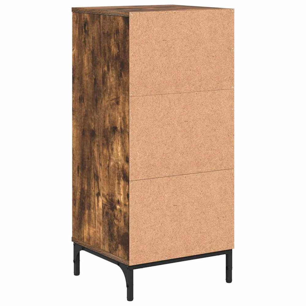 Produktbild för Badrumsskåp Rökt ek 39,5 x 36 x 88 cm Konstruerat trä & Metall