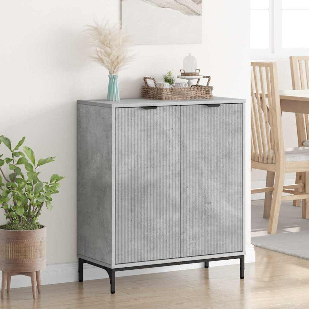 Produktbild för Sideboard Betonggrå 69,5 x 33 x 82 cm Konstruerat trä