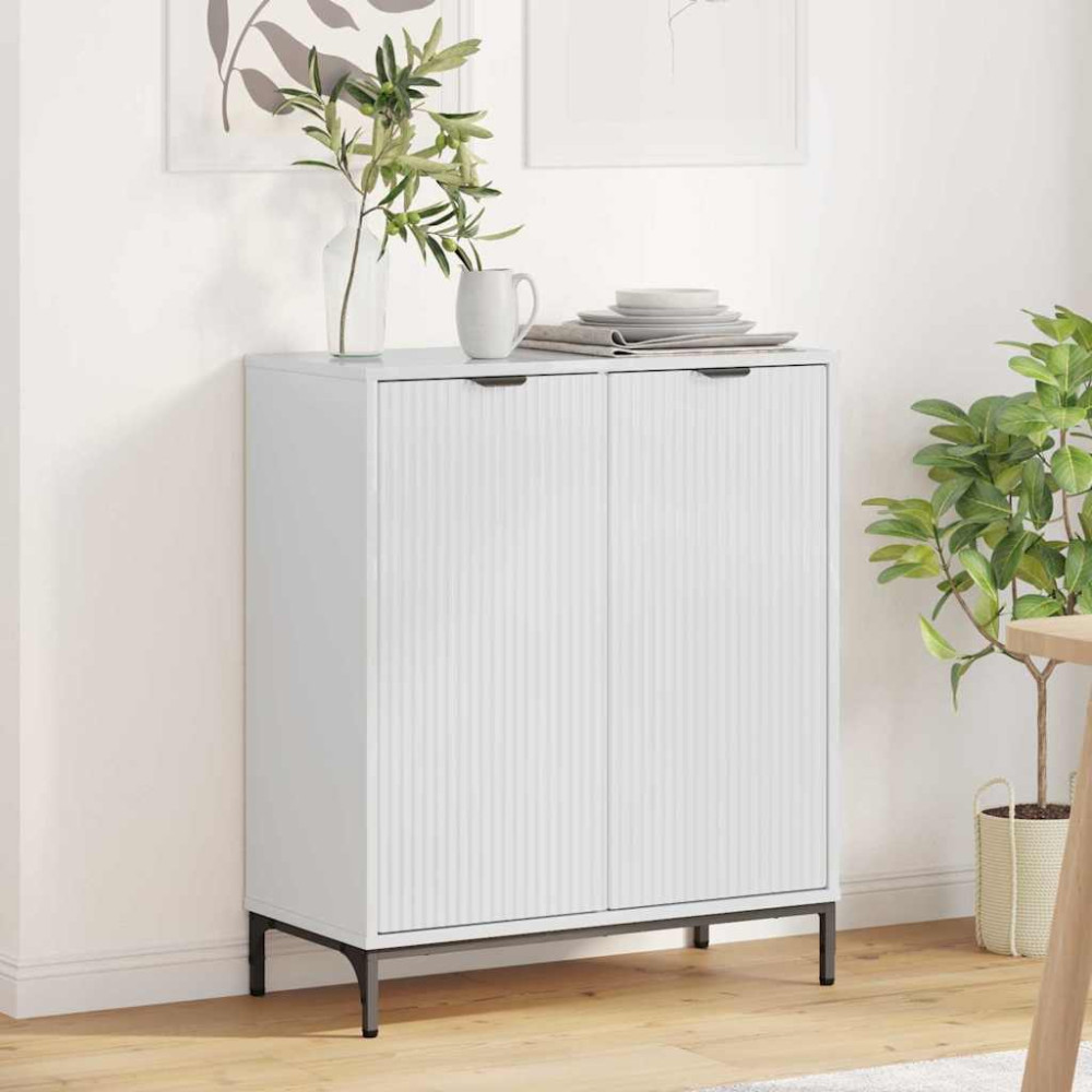 Produktbild för Sideboard Högblanka vita 69,5 x 33 x 82 cm Konstruerat trä