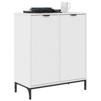 Produktbild för Sideboard Högblanka vita 69,5 x 33 x 82 cm Konstruerat trä