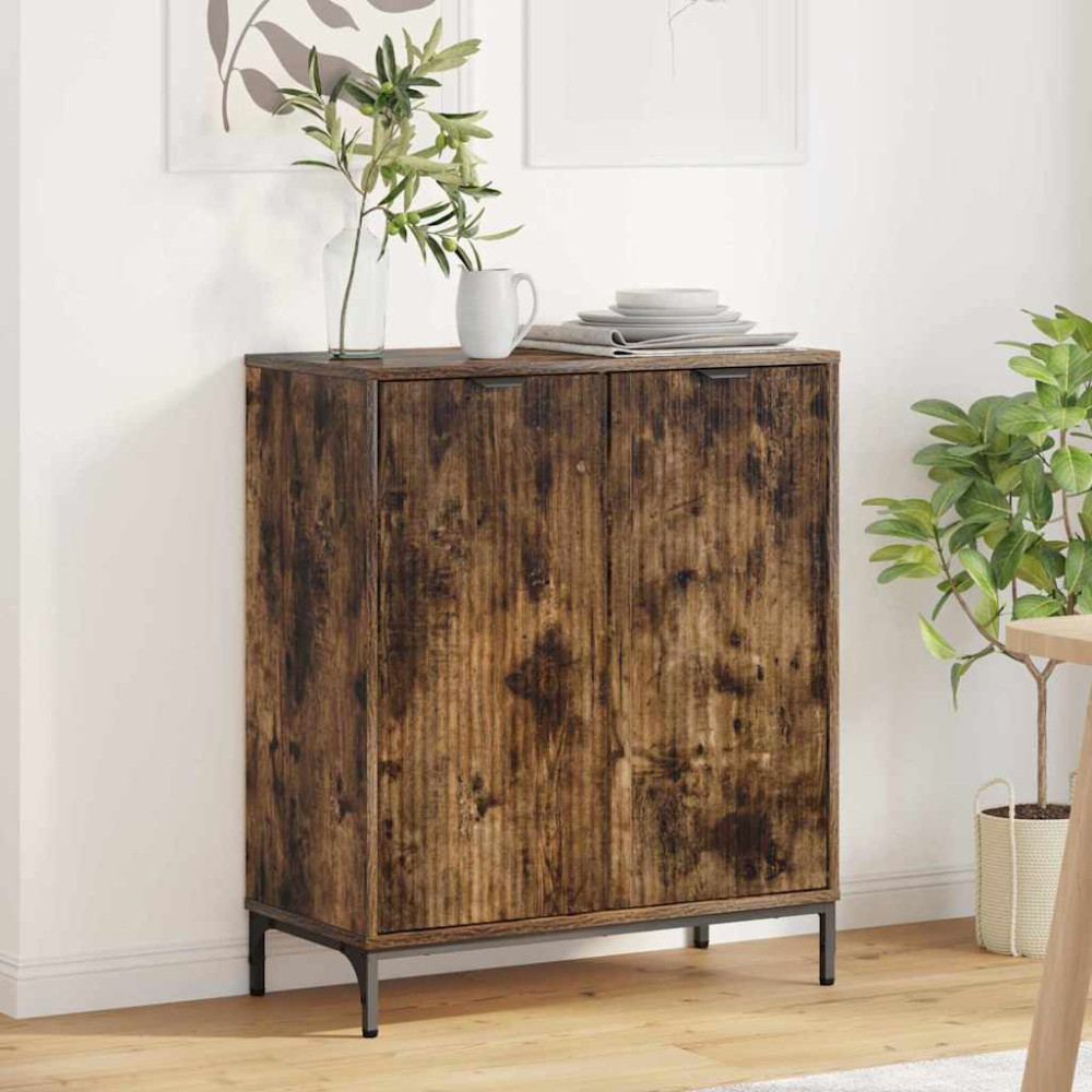 Produktbild för Sideboard Rökt ek 69,5 x 33 x 82 cm Konstruerat trä