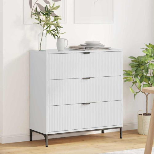 vidaXL Sideboard Högblanka vita 79,5 x 33 x 82 cm Konstruerat trä