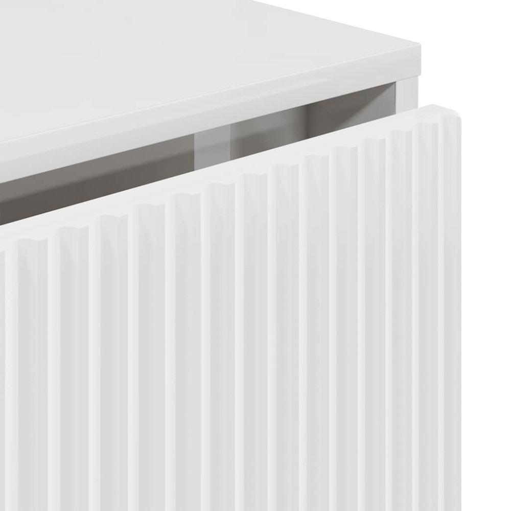 Produktbild för Sideboard Högblanka vita 79,5 x 33 x 82 cm Konstruerat trä