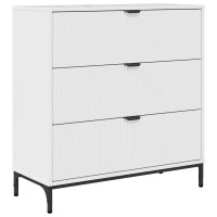 Produktbild för Sideboard Högblanka vita 79,5 x 33 x 82 cm Konstruerat trä