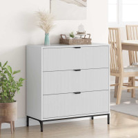 Produktbild för Sideboard Högblanka vita 79,5 x 33 x 82 cm Konstruerat trä