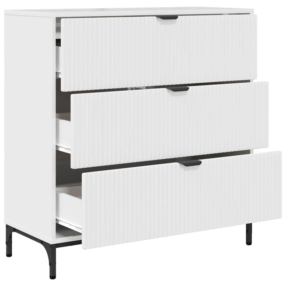 Produktbild för Sideboard Högblanka vita 79,5 x 33 x 82 cm Konstruerat trä