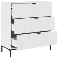 Produktbild för Sideboard Högblanka vita 79,5 x 33 x 82 cm Konstruerat trä