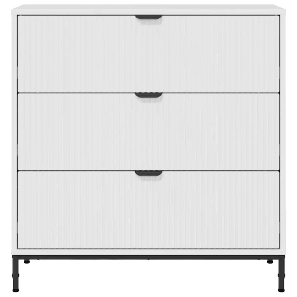 Produktbild för Sideboard Högblanka vita 79,5 x 33 x 82 cm Konstruerat trä