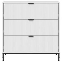 Produktbild för Sideboard Högblanka vita 79,5 x 33 x 82 cm Konstruerat trä