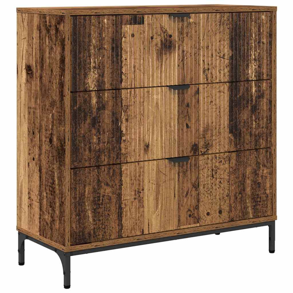 Produktbild för Sideboard Gammalt trä 79,5 x 33 x 82 cm Konstruerat trä