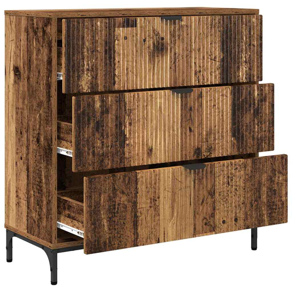 Produktbild för Sideboard Gammalt trä 79,5 x 33 x 82 cm Konstruerat trä
