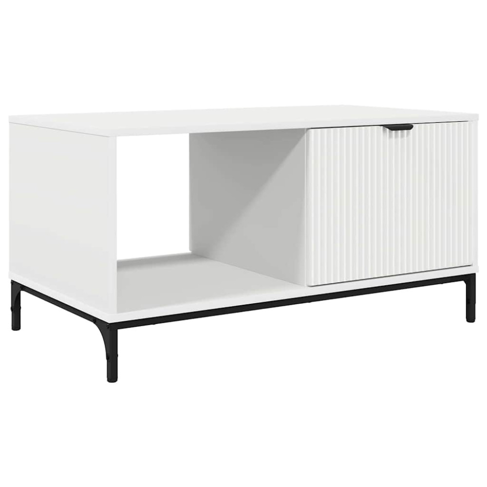 Produktbild för Kaffeebord med låda Vit 90 x 49 x 46 cm Konstruerat trä