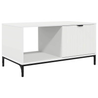 Produktbild för Kaffeebord med låda Vit 90 x 49 x 46 cm Konstruerat trä