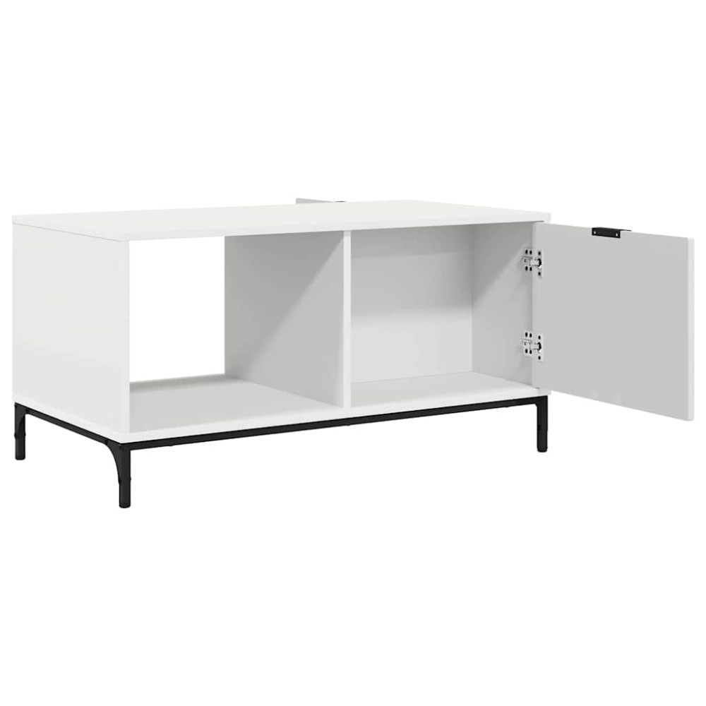 Produktbild för Kaffeebord med låda Vit 90 x 49 x 46 cm Konstruerat trä