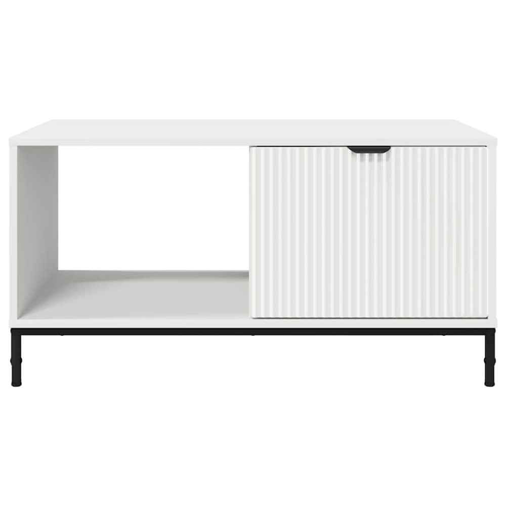 Produktbild för Kaffeebord med låda Vit 90 x 49 x 46 cm Konstruerat trä