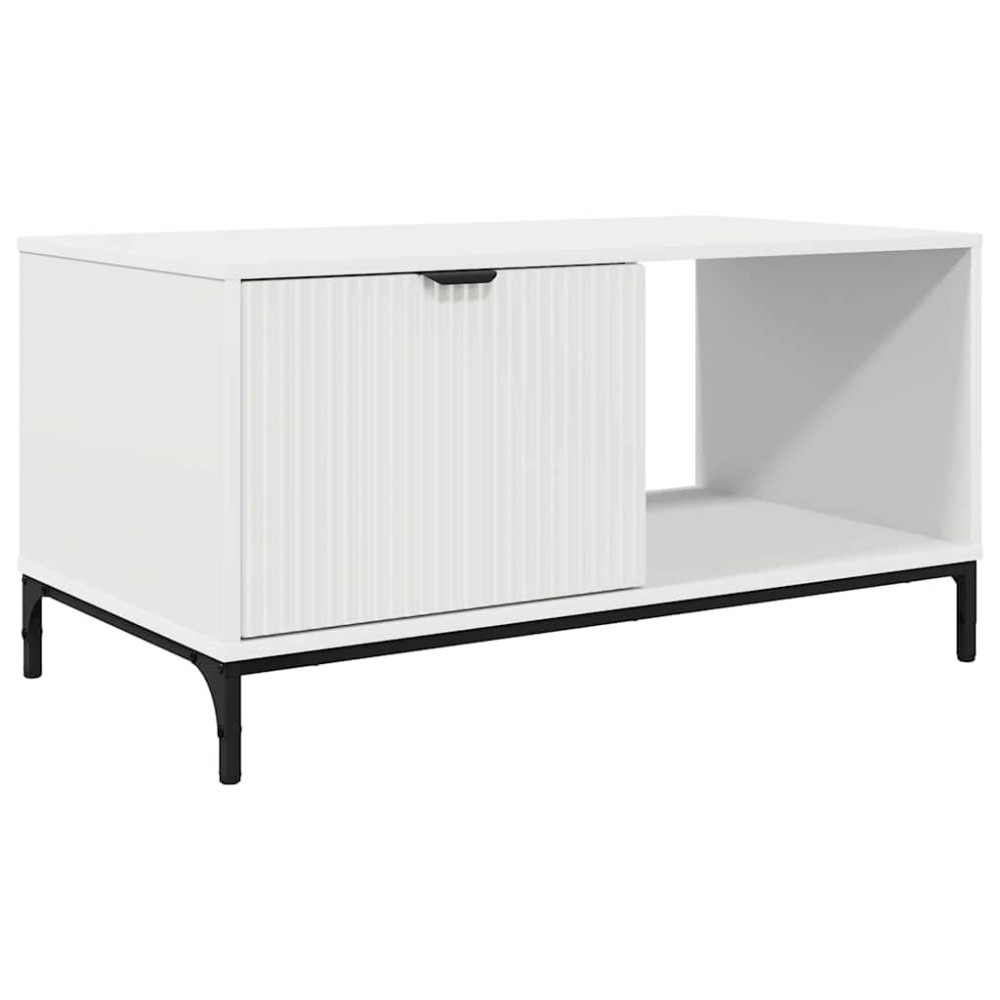 Produktbild för Kaffeebord med låda Vit 90 x 49 x 46 cm Konstruerat trä