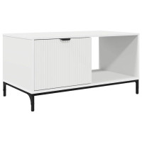 Produktbild för Kaffeebord med låda Vit 90 x 49 x 46 cm Konstruerat trä