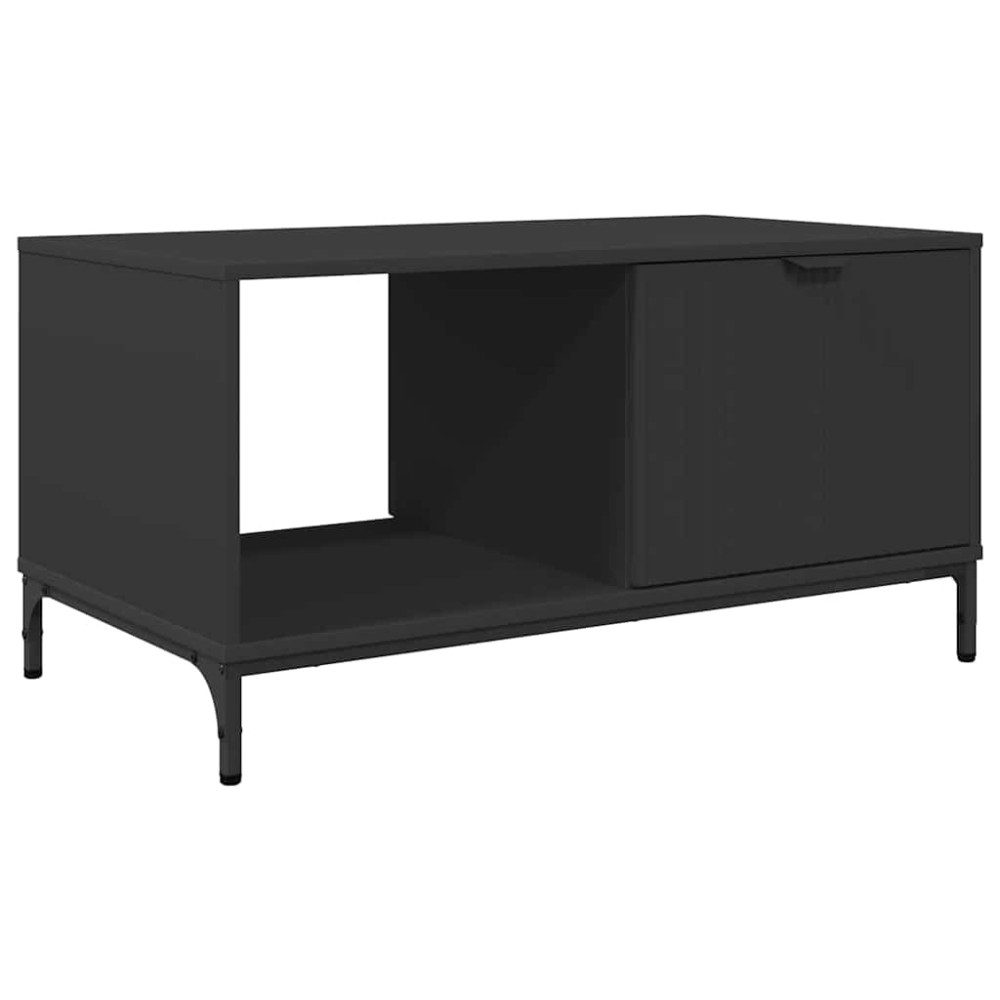 Produktbild för Kaffeebord med låda Svart Ek 90 x 49 x 46 cm Konstruerat trä