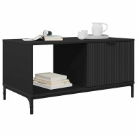 Produktbild för Kaffeebord med låda Svart Ek 90 x 49 x 46 cm Konstruerat trä