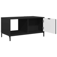 Produktbild för Kaffeebord med låda Svart Ek 90 x 49 x 46 cm Konstruerat trä