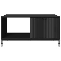 Produktbild för Kaffeebord med låda Svart Ek 90 x 49 x 46 cm Konstruerat trä