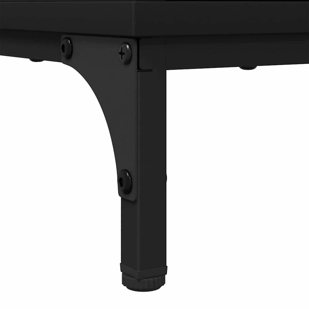 Produktbild för Kaffeebord med låda Svart Ek 90 x 49 x 46 cm Konstruerat trä