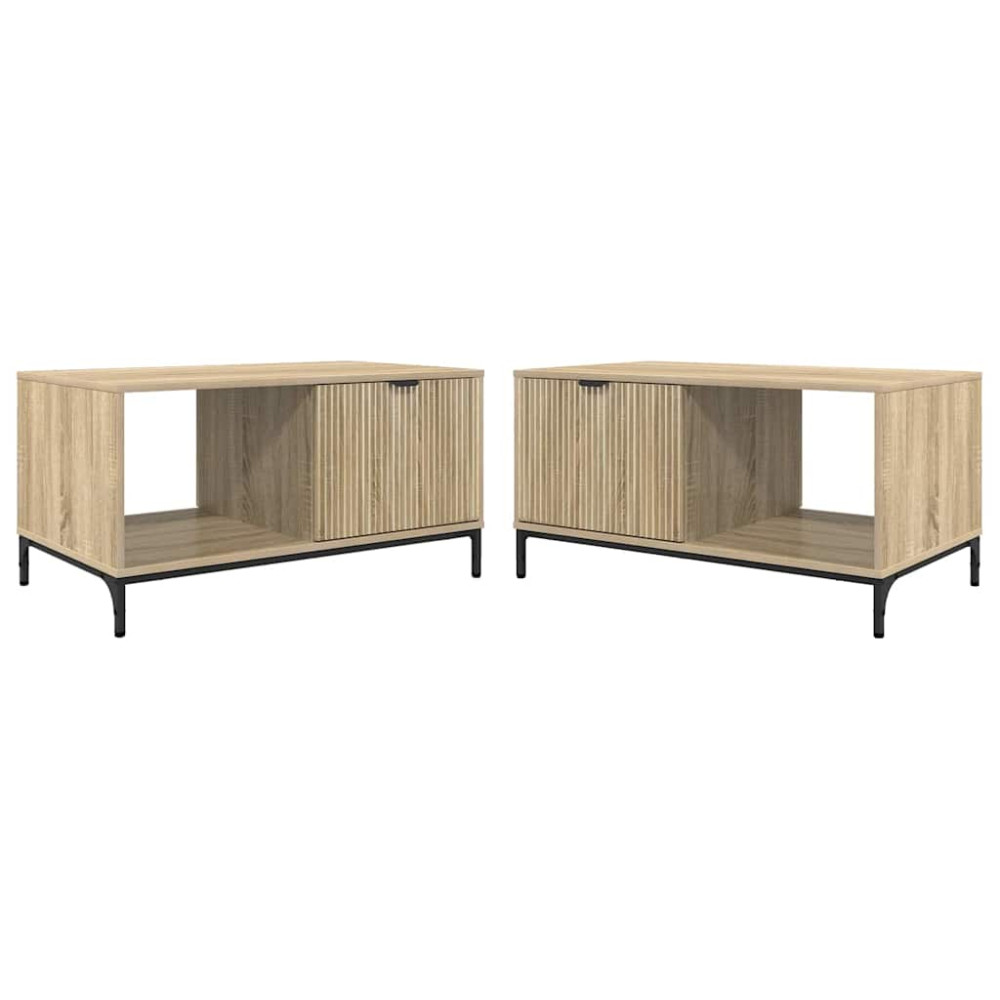 Produktbild för Kaffeebord med låda Sonoma-ek 90 x 49 x 46 cm Konstruerat trä