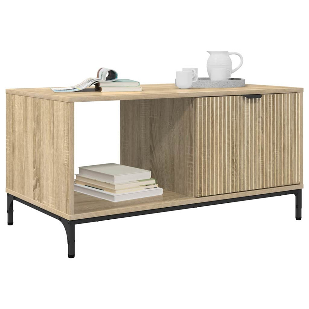 Produktbild för Kaffeebord med låda Sonoma-ek 90 x 49 x 46 cm Konstruerat trä