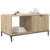 Produktbild för Kaffeebord med låda Sonoma-ek 90 x 49 x 46 cm Konstruerat trä