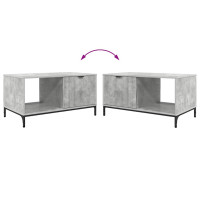 Produktbild för Kaffeebord med låda Betonggrå 90 x 49 x 46 cm Konstruerat trä