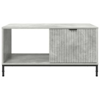 Produktbild för Kaffeebord med låda Betonggrå 90 x 49 x 46 cm Konstruerat trä