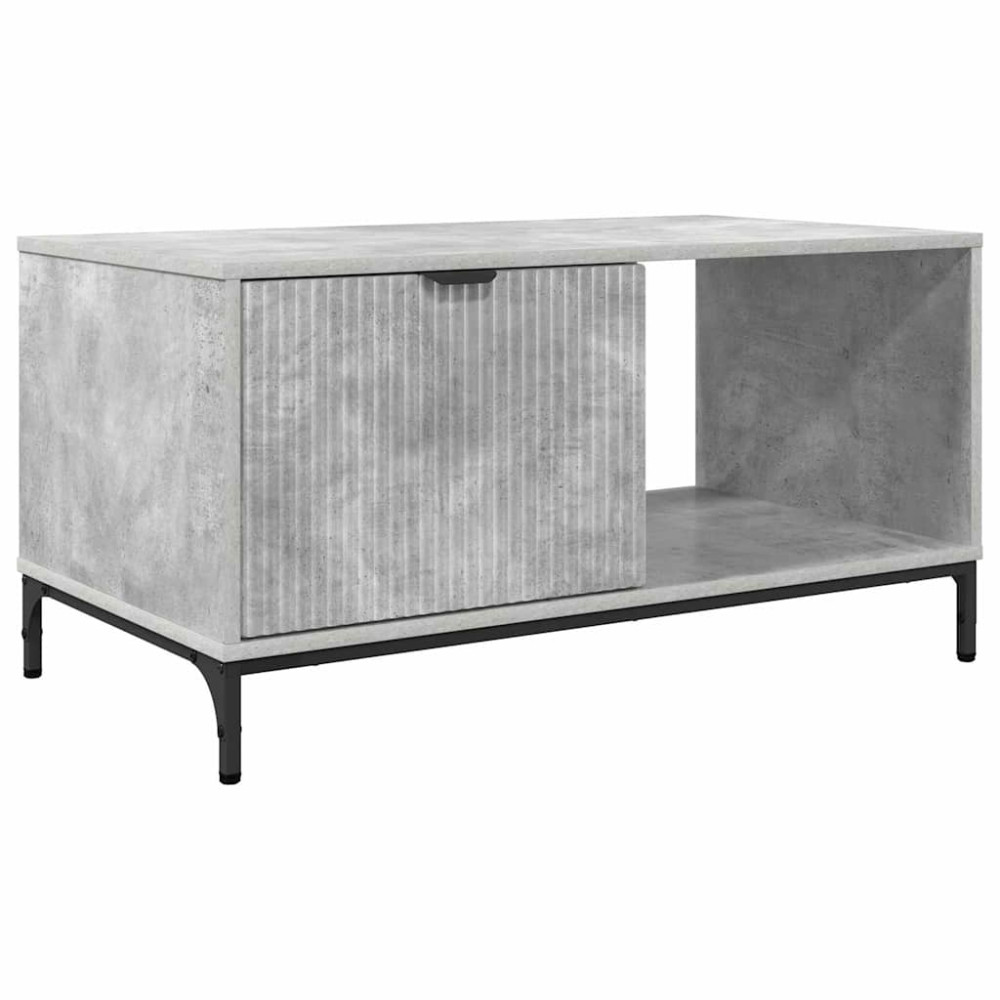 Produktbild för Kaffeebord med låda Betonggrå 90 x 49 x 46 cm Konstruerat trä