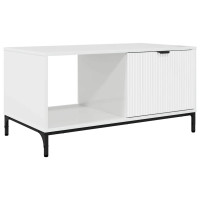 Produktbild för Kaffeebord Högblanka vita 90 x 49 x 46 cm Konstruerat trä