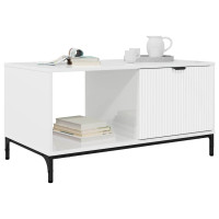 Produktbild för Kaffeebord Högblanka vita 90 x 49 x 46 cm Konstruerat trä