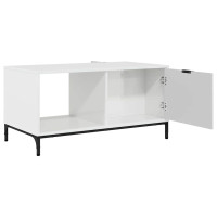 Produktbild för Kaffeebord Högblanka vita 90 x 49 x 46 cm Konstruerat trä