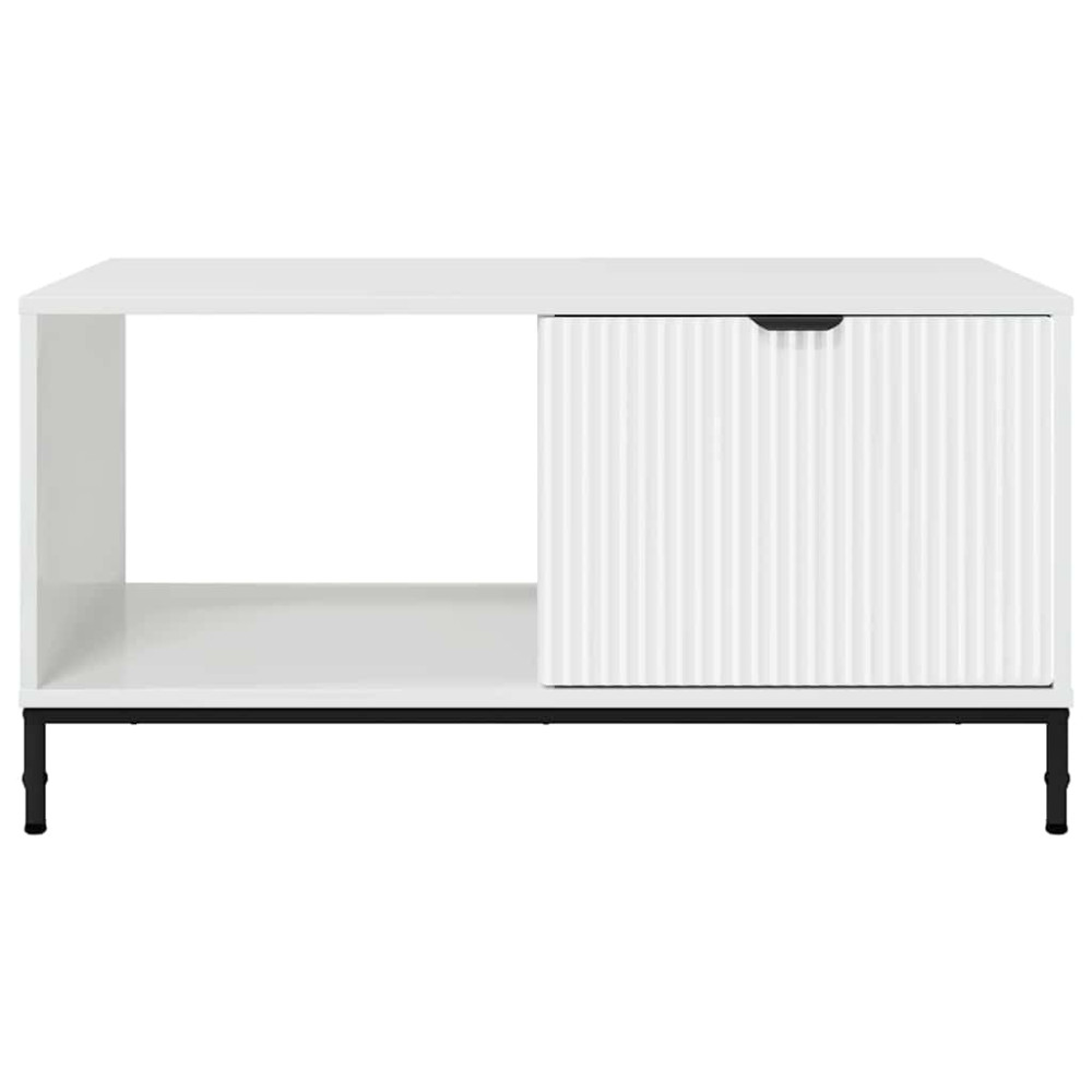 Produktbild för Kaffeebord Högblanka vita 90 x 49 x 46 cm Konstruerat trä