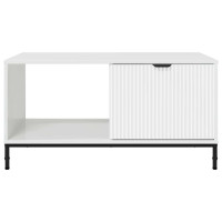 Produktbild för Kaffeebord Högblanka vita 90 x 49 x 46 cm Konstruerat trä