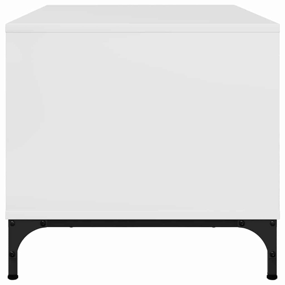 Produktbild för Kaffeebord Högblanka vita 90 x 49 x 46 cm Konstruerat trä