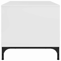 Produktbild för Kaffeebord Högblanka vita 90 x 49 x 46 cm Konstruerat trä