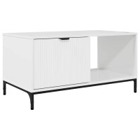 Produktbild för Kaffeebord Högblanka vita 90 x 49 x 46 cm Konstruerat trä