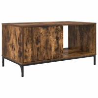 Produktbild för Kaffeebord med låda Rökt ek 90 x 49 x 46 cm Konstruerat trä