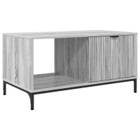 Produktbild för Kaffeebord med låda Grå Sonoma 90 x 49 x 46 cm Konstruerat trä