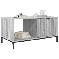 Produktbild för Kaffeebord med låda Grå Sonoma 90 x 49 x 46 cm Konstruerat trä