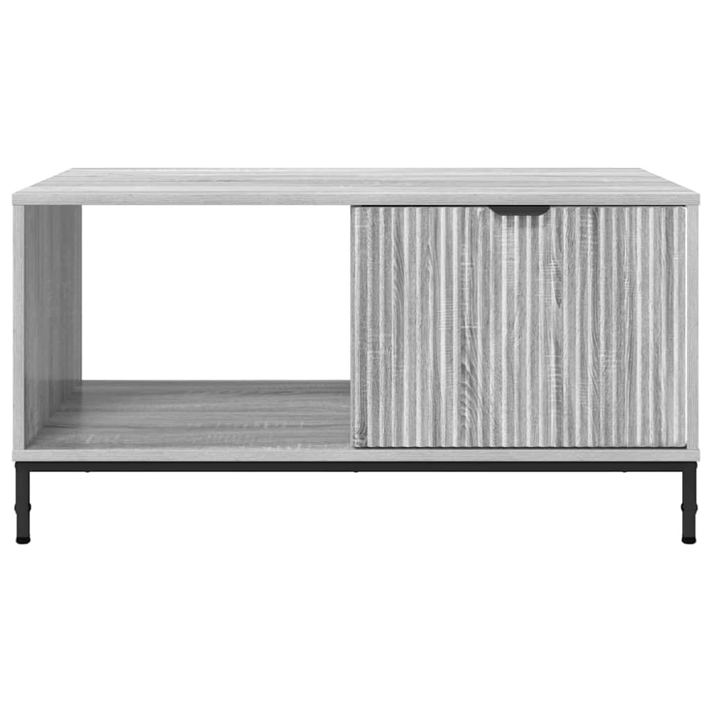 Produktbild för Kaffeebord med låda Grå Sonoma 90 x 49 x 46 cm Konstruerat trä