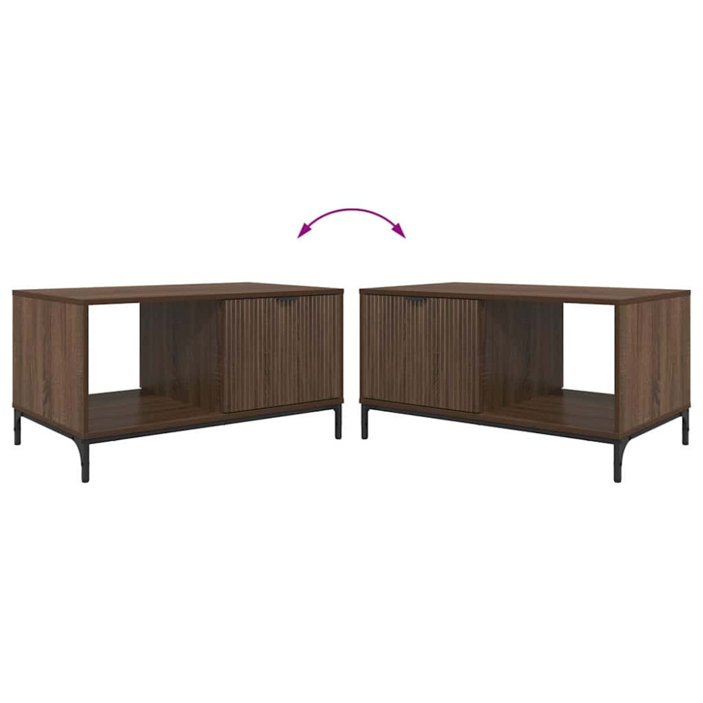 Produktbild för Kaffeebord med låda Brun Ek 90 x 49 x 46 cm Konstruerat trä