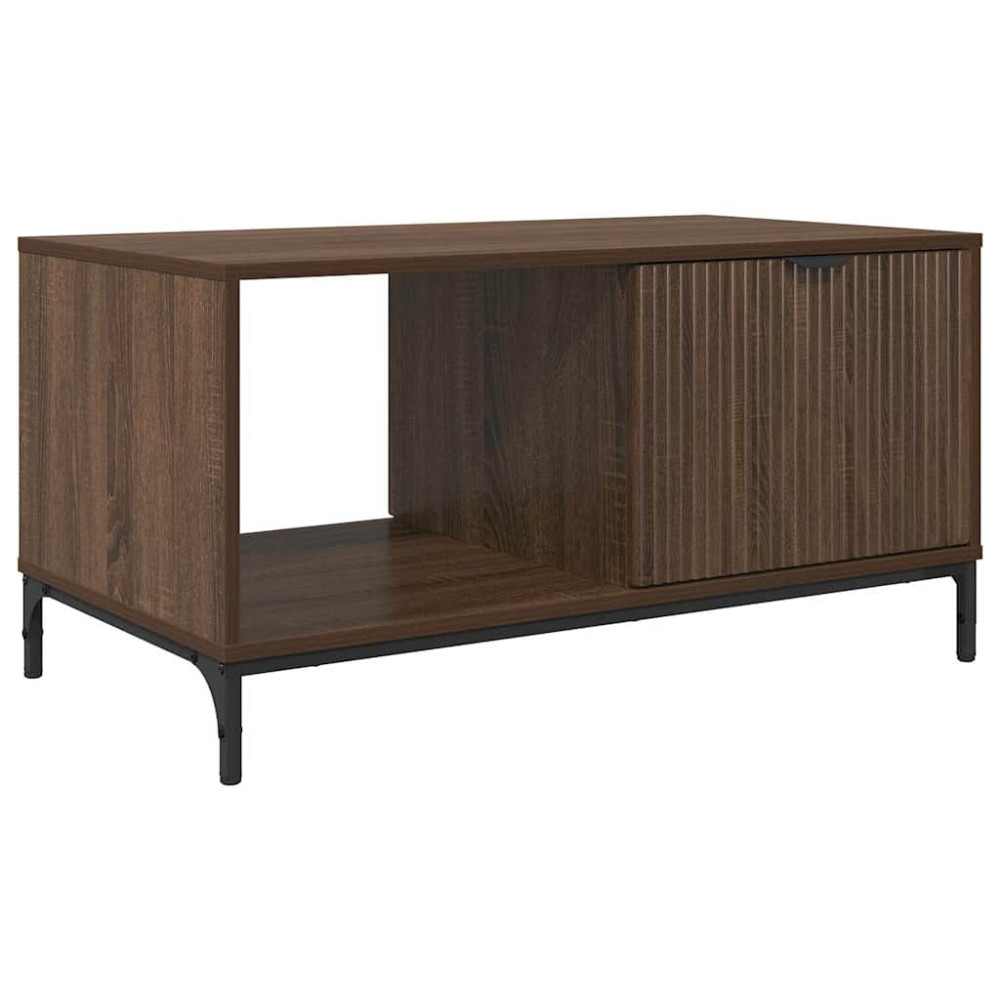 Produktbild för Kaffeebord med låda Brun Ek 90 x 49 x 46 cm Konstruerat trä