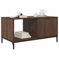 Produktbild för Kaffeebord med låda Brun Ek 90 x 49 x 46 cm Konstruerat trä