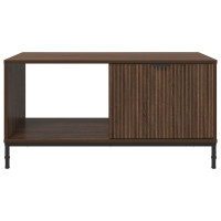 Produktbild för Kaffeebord med låda Brun Ek 90 x 49 x 46 cm Konstruerat trä