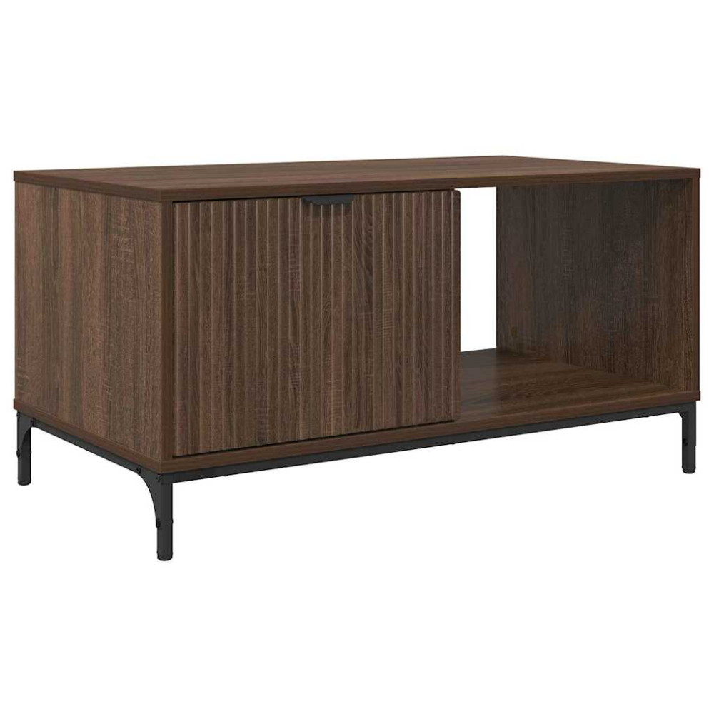 Produktbild för Kaffeebord med låda Brun Ek 90 x 49 x 46 cm Konstruerat trä